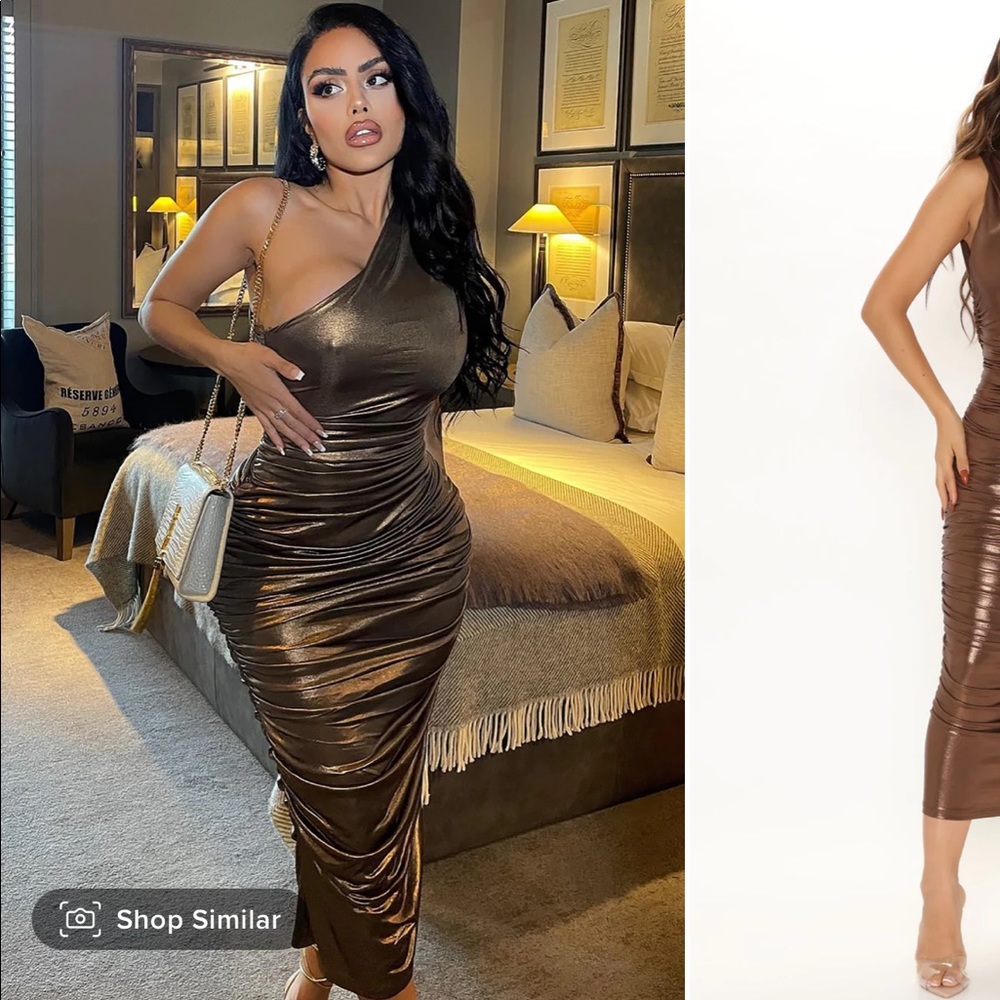 Metallic Midi dress - Bronze